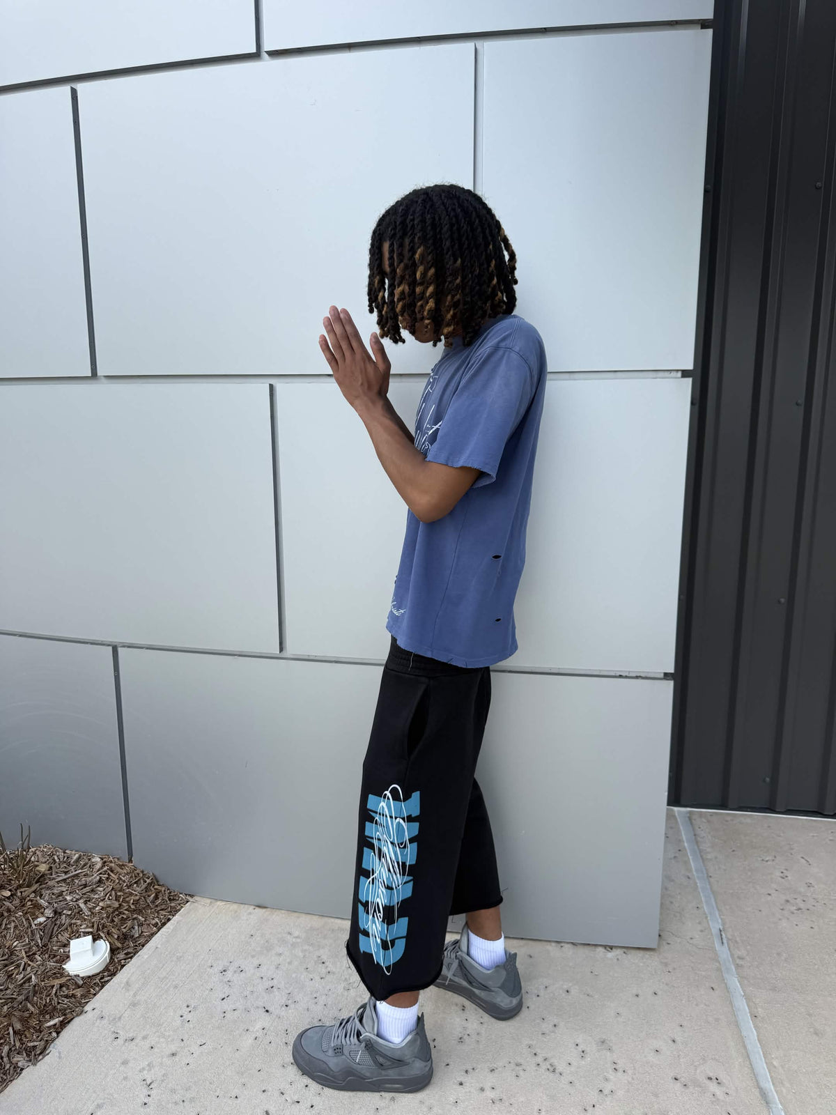 Blue “War” 3/4 Shorts