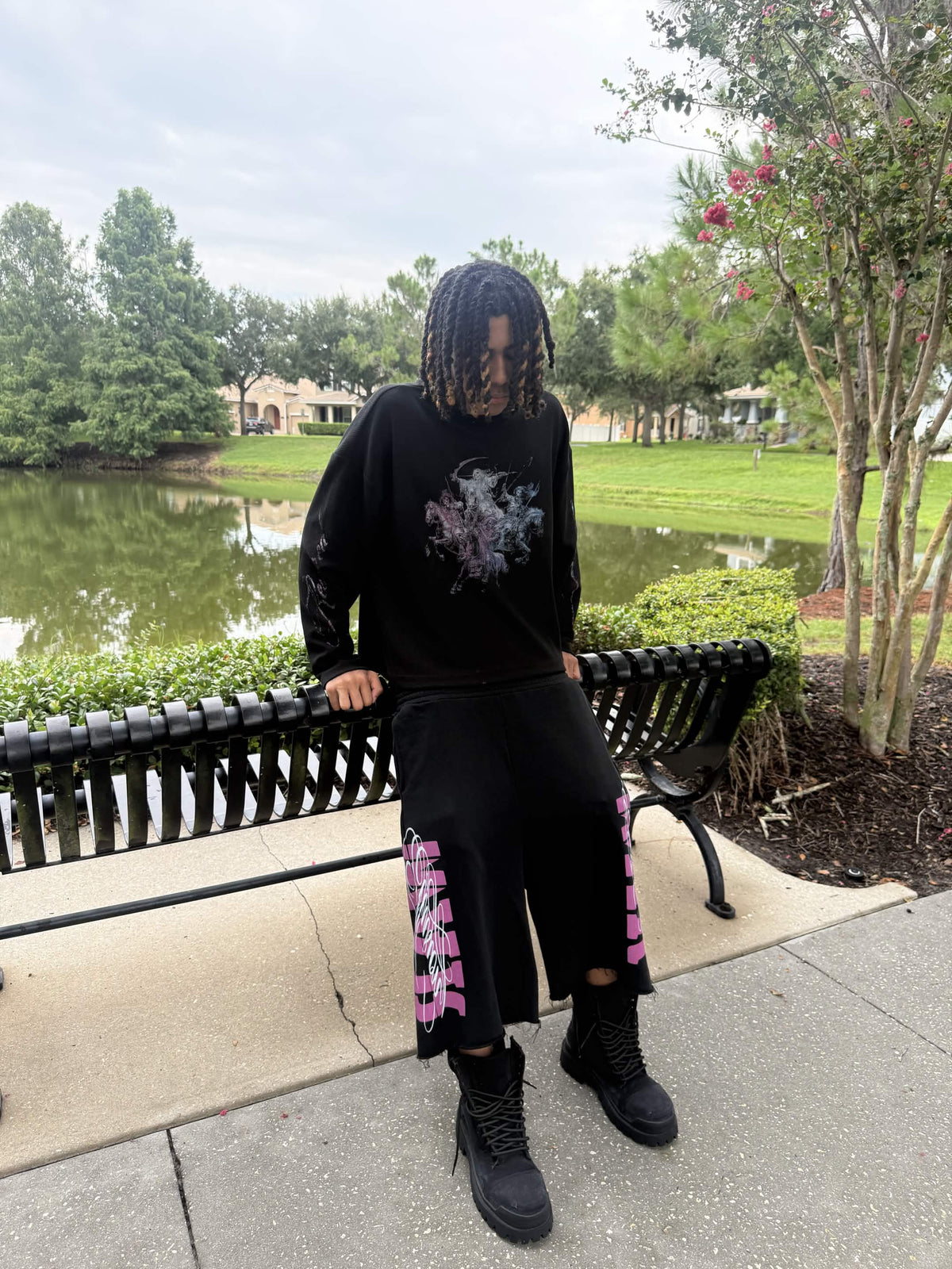 Pink “War” 3/4 Shorts
